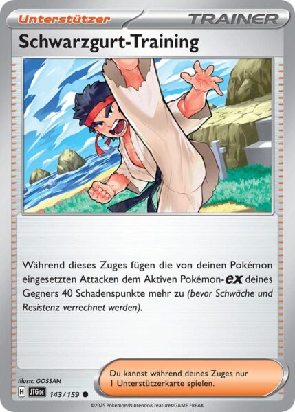 Schwarzgurt-Training-JTG-DE-143-159-Karmesin-Purpur-Reisegefährten-Pokémon-Karte-Deutsch