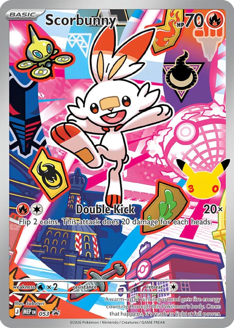Scorbunny-Hopplo-MEP-053-First-Partner-30th-Anniversary-Promo-Pokémon-Karte-Englisch