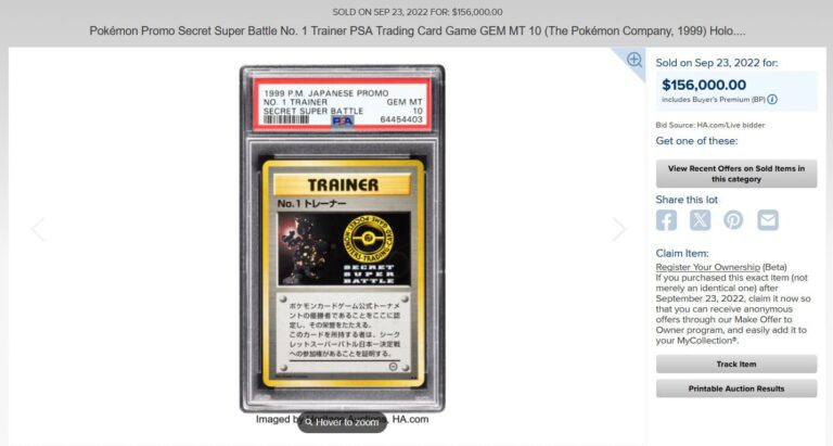 Secret-Super-Battle-No.1-Trainer-1999-Card-Karte-Japanese-PSA-10-Wert-Preis