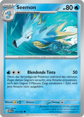 Seemon-117-165-Pokémon-Karmesin-Purpur-151-MEW-DE-Pokémon-Karte-Karten-Deutsch