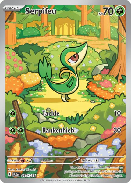Serpifeu-087-086-BLK-DE-Schwarze-Blitze-Illustration-Rare-Pokémon-Karte-Karmesin-Purpur-Deutsch