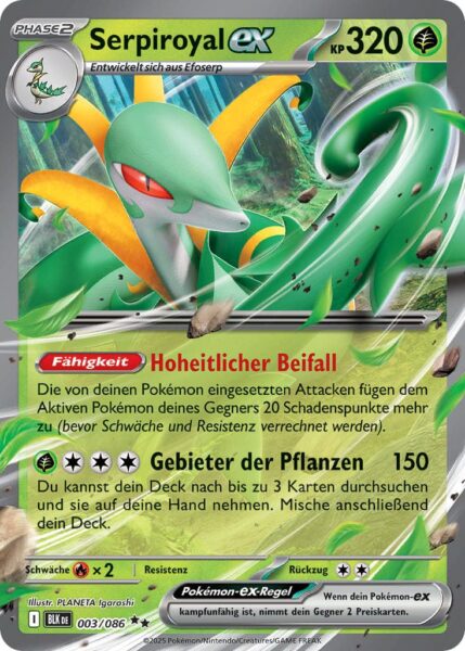 Serpiroyal-ex-003-086-BLK-DE-Schwarze-Blitze-Pokémon-Karte-Karmesin-Purpur-Deutsch