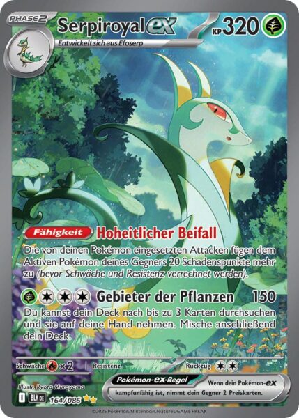 Serpiroyal-ex-164-086-BLK-DE-Schwarze-Blitze-Special-Illustration-Rare-Pokémon-Karte-Karmesin-Purpur-Deutsch