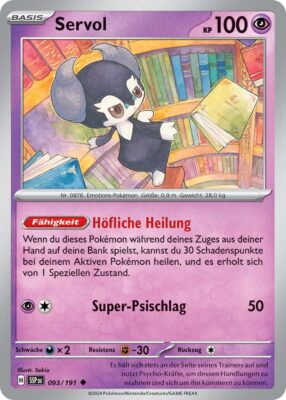 Servol-093-191-SSP-DE-Karmesin-Purpur-Stürmische-Funken-Pokémon-Karte-Deutsch-TCG