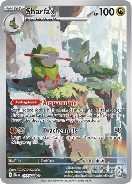 Sharfax_077-064_SFA-DE_Nebel-der-Sagen_Illustration-Rare-Pokémon-Karte_Deutsch-TCG-Sammelkartenspiel_Karmesin-Purpur