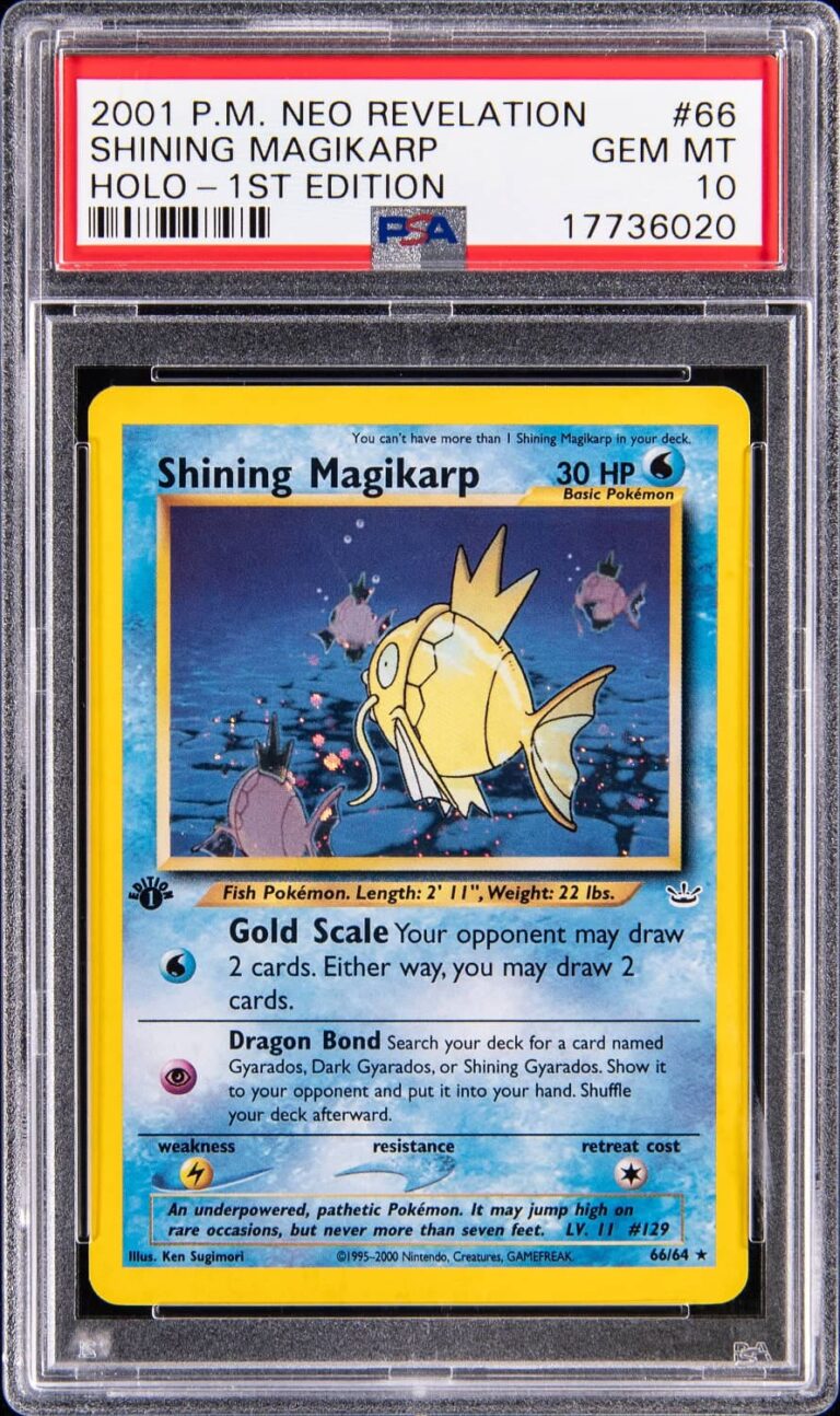 Shining-Magikarp-Schimmerndes-Karpador-66-64-Neo-Revelation-Pokémon-Karte-PSA-10-Englisch-2001