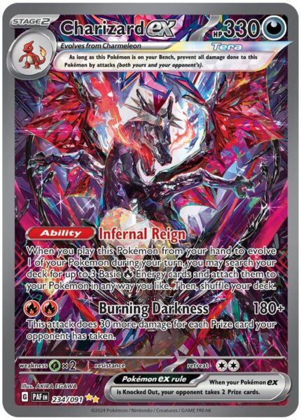 Shiny-Charizard-Glurak-ex-PAF-EN-234-091-Paldean-Fates-Paldeas-Schicksale-Special-Ilustration-Rare-Pokémon-Karten-Englisch