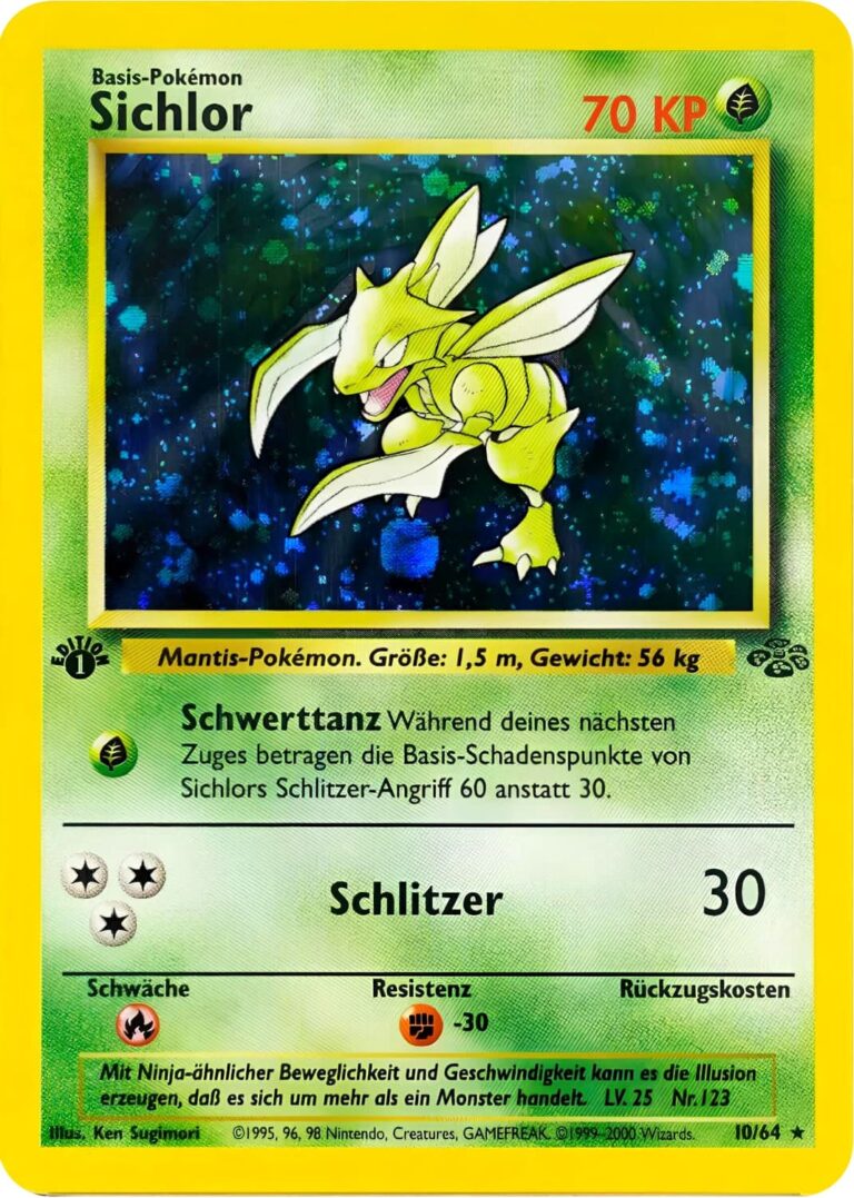 Sichlor-10-64-1st-Edition-Dschungel-Holo-Pokemon-Karte-Deutsch-1999