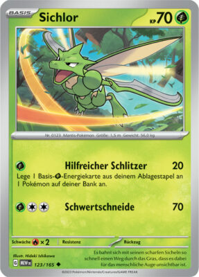 Sichlor-123-165-Pokémon-Karmesin-Purpur-151-MEW-DE-Pokémon-Karte-Karten-Deutsch