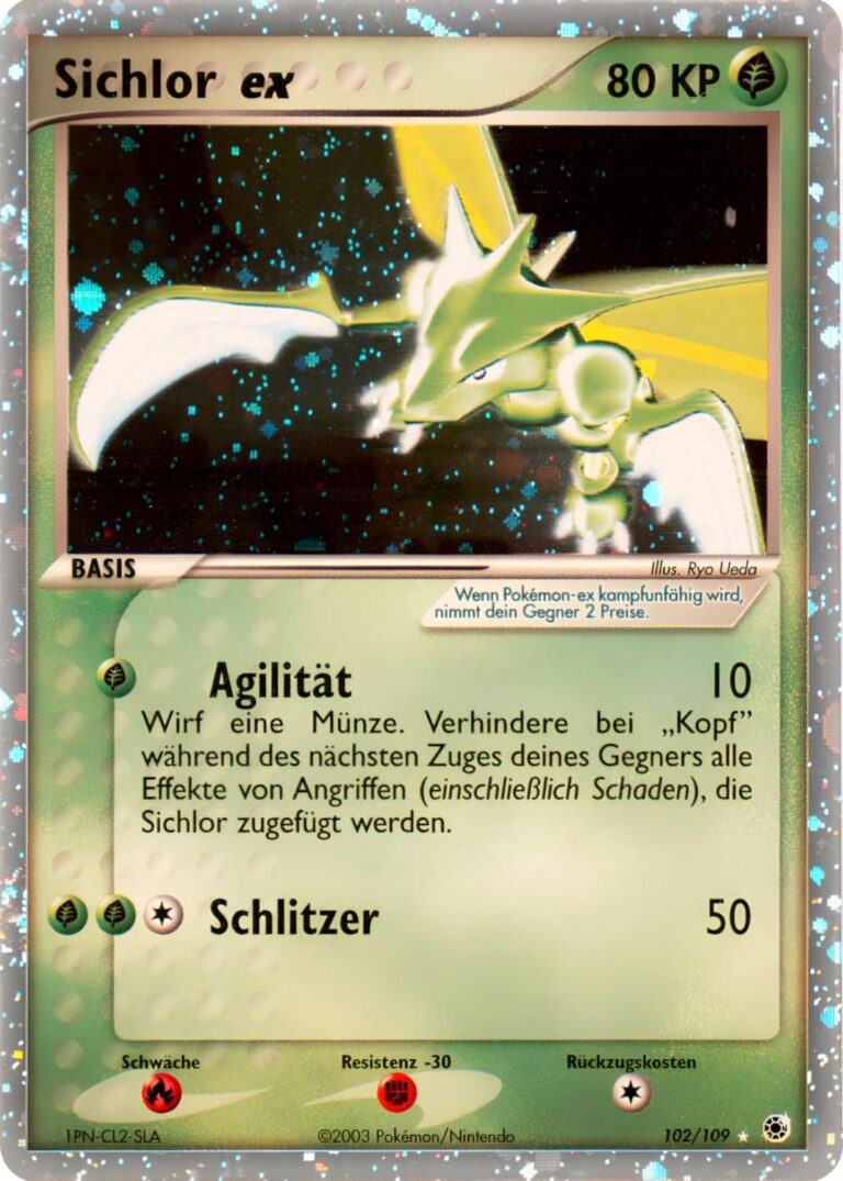 Sichlor-ex-102-109-EX-Rubin-Saphir-Holo-Pokémon-Karte-Deutsch