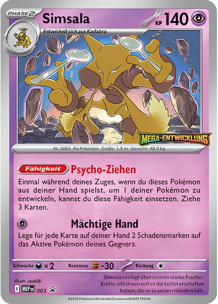 Simsala-MEP-DE-003-Mega-Entwicklung-Prerelease-Promo-Pokémon-Karte-Deutsch