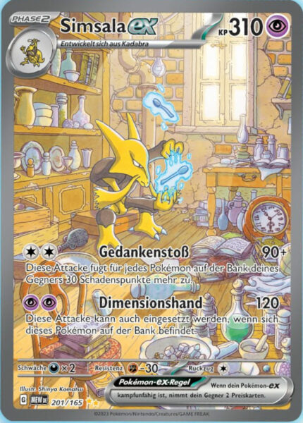 Simsala-ex_201-165_Pokémon-Karmesin-Purpur-151_Karte_Full-Art_Special-Ilustration-Rare_MEW-DE_Deutsch