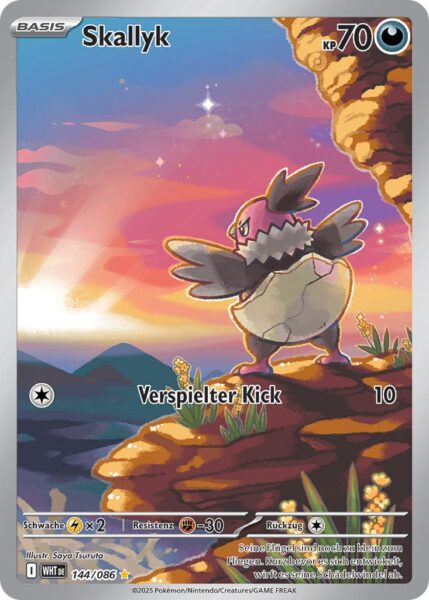 Skallyk-144-086-WHT-DE-Weiße-Flammen-Illustration-Rare-Pokémon-Karte-Karmesin-Purpur-Deutsch