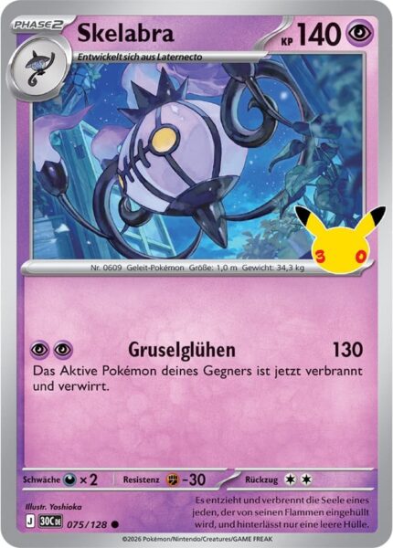 Skelabra-075-128-30C-30-Jahre-Jubiläum-30th-Celebration-Pokémon-Karte-Deutsch