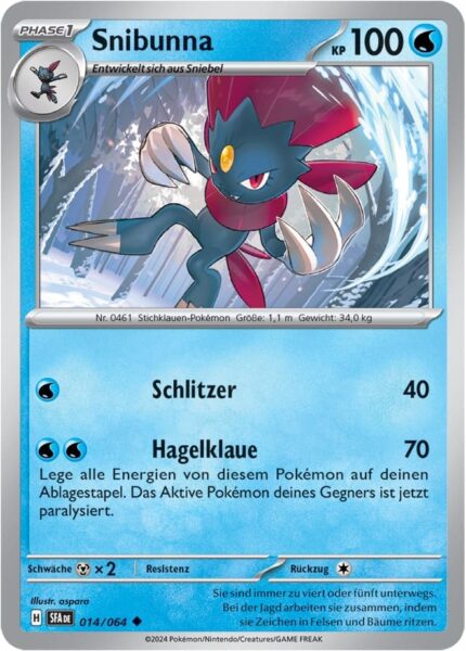 Snibunna_014-064_SFA-DE_Nebel-der-Sagen_Pokémon-Karte_Deutsch-TCG-Sammelkartenspiel_Karmesin-Purpur