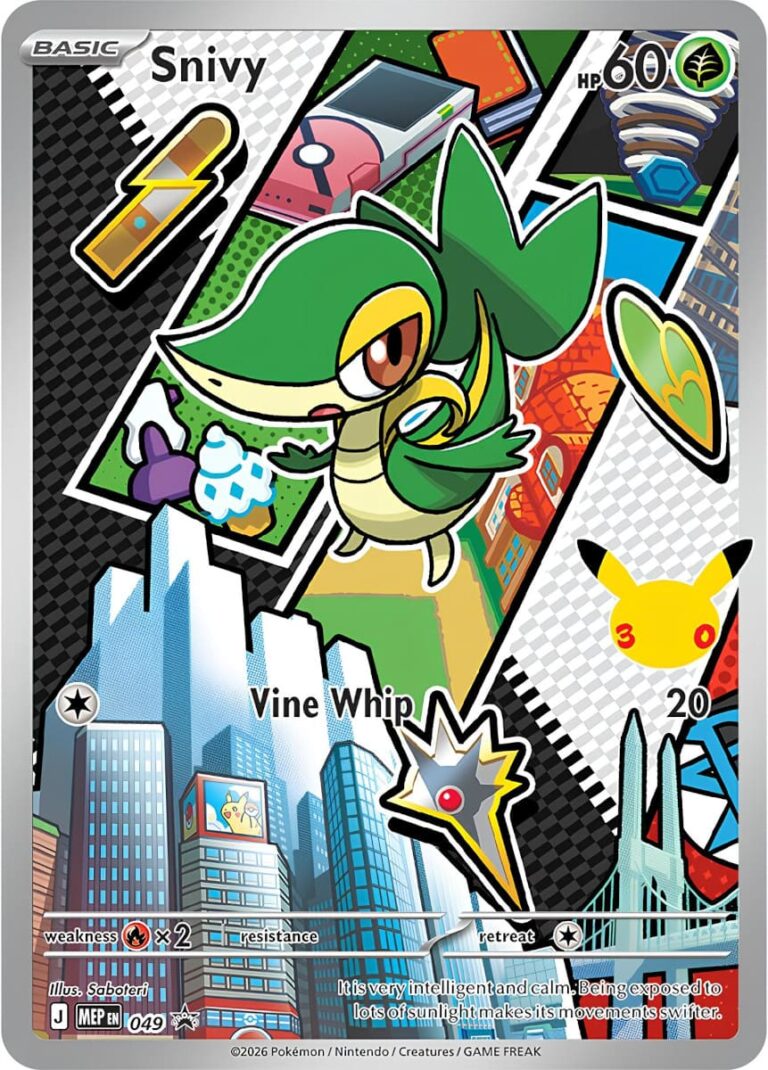 Snivy-Serpifeu-MEP-049-First-Partner-30th-Anniversary-Promo-Pokémon-Karte-Englisch