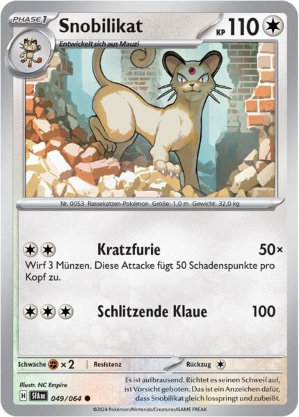 Snobilikat_049-064_SFA-DE_Nebel-der-Sagen_Pokémon-Karte_Deutsch-TCG-Sammelkartenspiel_Karmesin-Purpur