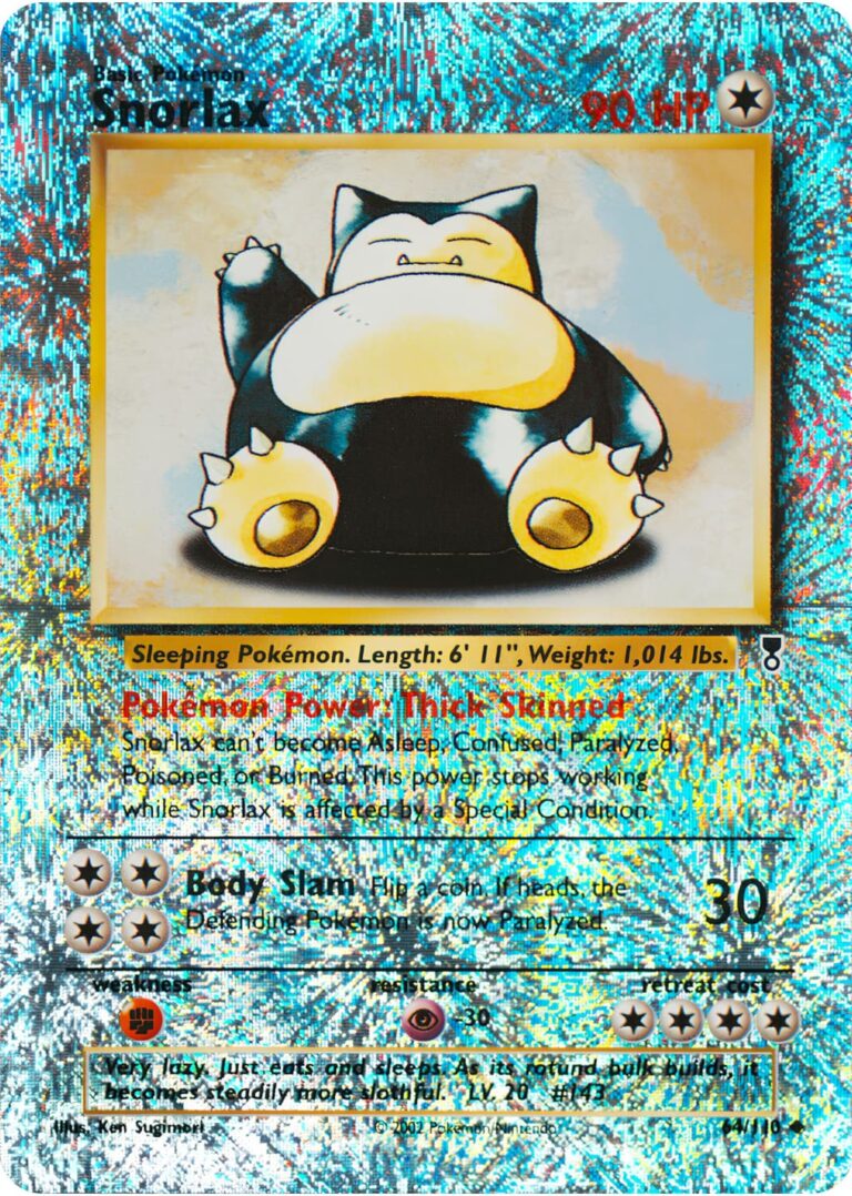 Snorlax-Relaxo-64-110-Reverse-Holo-Pokémon-Karte-Legendary-Collection-2000