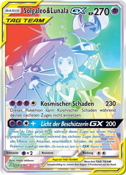 Solgaleo-Lunala-GX-75-236-Welten-im-Wandel-TAG-TEAM-Rainbow-Rare-Pokémon-Karte-Deutsch