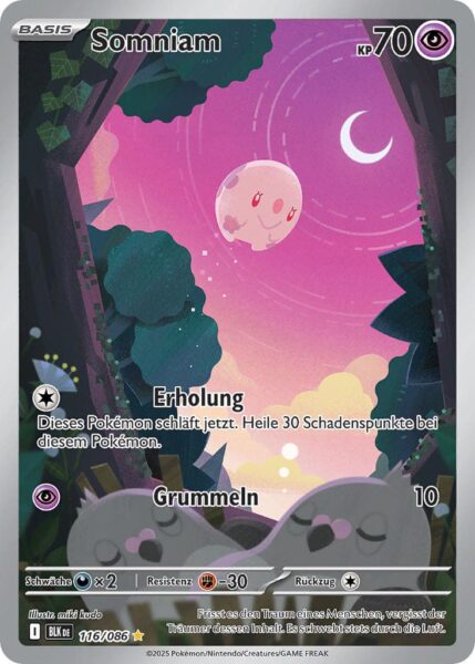Somniam-116-086-BLK-DE-Schwarze-Blitze-Illustration-Rare-Pokémon-Karte-Karmesin-Purpur-Deutsch