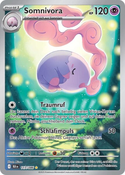 Somnivora-117-086-BLK-DE-Schwarze-Blitze-Illustration-Rare-Pokémon-Karte-Karmesin-Purpur-Deutsch