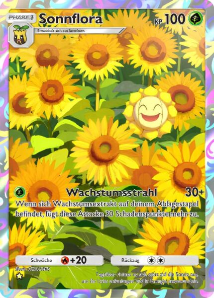 Sonnflora-071-069-B1a-Feuerrote-Flammen-Pokémon-TCG-Pocket-Karte-Deutsch