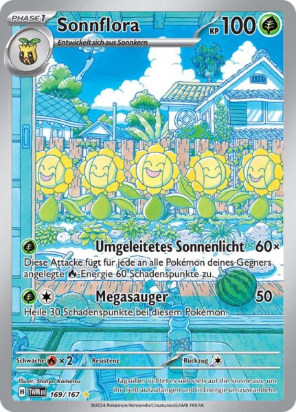 Sonnflora_169-167_TWM-DE_Maskerade-im-Zwielicht_Secret-Illustration-Rare_Pokémon-Karte_Deutsch