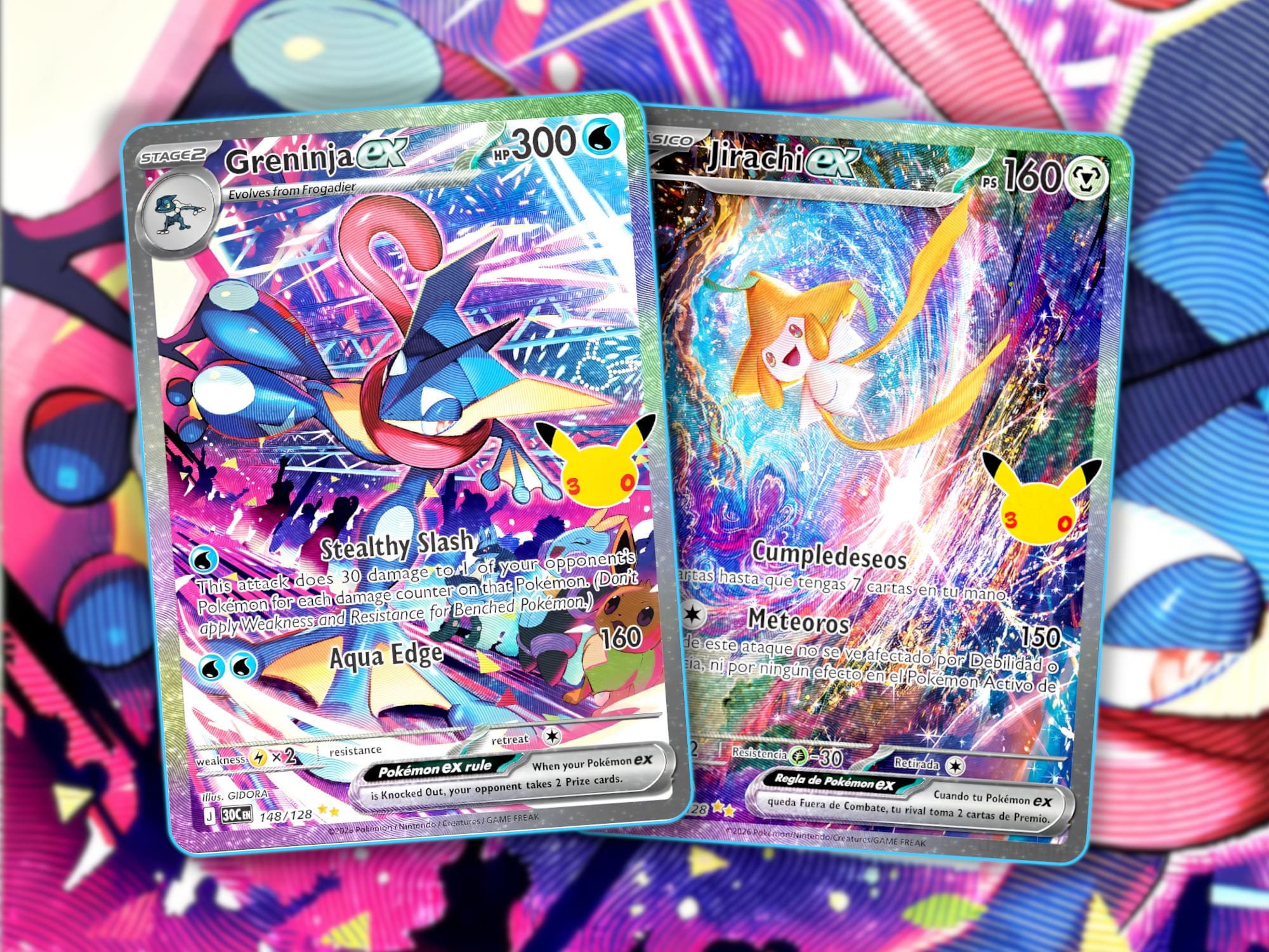 Special-Art-Rare-Pokémon-Karten-Quajutsu-Jirachi-ex-30-Jahre-enthüllt-Jubiläum-TCG-Sammelkartenspiel