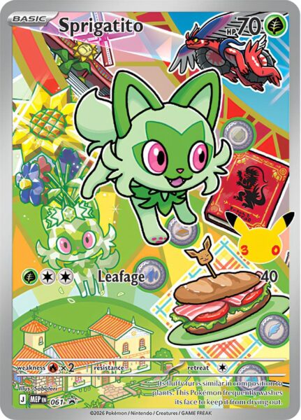 Sprigatito-Felori-MEP-061-Promo-Pokémon-Karte-30.-Jubiläum-30th-Anniversary-First-Erste-Partner-Englisch