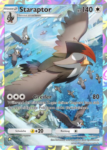 Staraptor-176-207-Kollision-von-Raum-und-Zeit-Pokémon-TCG-Sammelkartenspiel-Pocket-Illustration-Rare-Karte