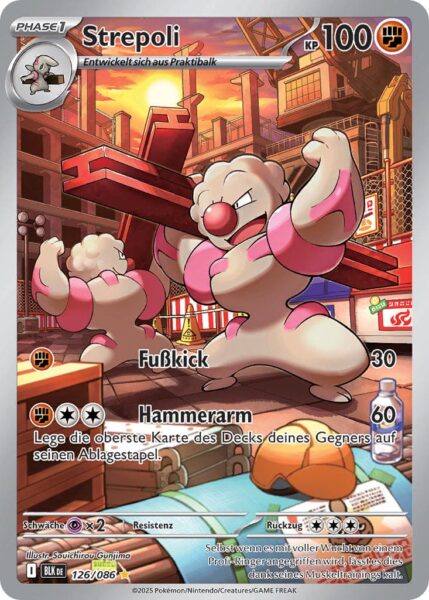Strepoli-126-086-BLK-DE-Schwarze-Blitze-Illustration-Rare-Pokémon-Karte-Karmesin-Purpur-Deutsch