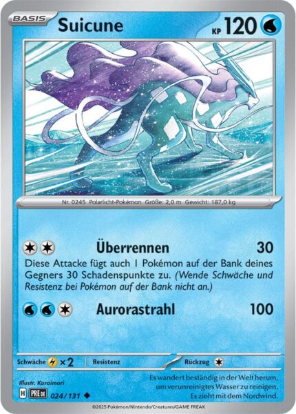 Suicune-024-131-Prismatische-Entwicklungen-Pokémon-Karte-Deutsch-Karmesin-Purpur-TCG-Sammelkartenspiel
