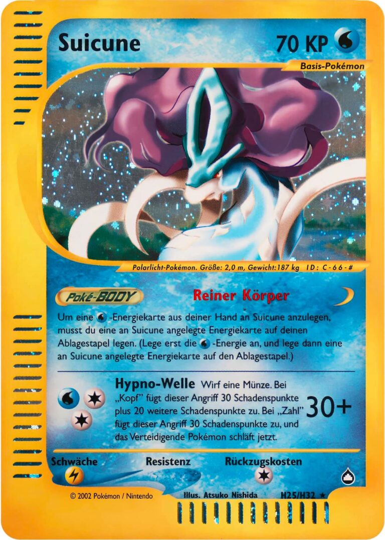 Suicune-H25-H32-Aquapolis-Holo-Pokémon-Karte-Deutsch-TCG-Sammelkartenspiel-2002