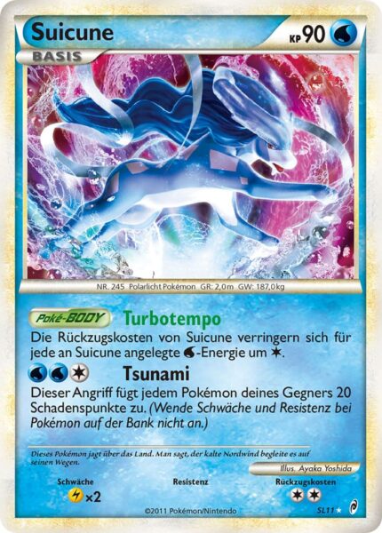Suicune-SL11-Ruf-der-Legenden-Shiny-Schillernd-Holo-Pokémon-Karte-Deutsch-TCG-Sammelkartenspiel