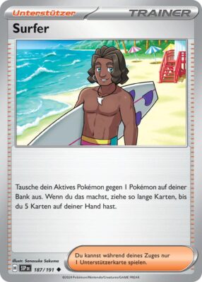 Surfer-187-191-SSP-DE-Karmesin-Purpur-Stürmische-Funken-Pokémon-Karte-Deutsch-TCG