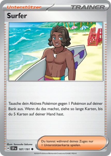 Surfer-187-191-SSP-DE-Karmesin-Purpur-Stürmische-Funken-Pokémon-Karte-Deutsch-TCG