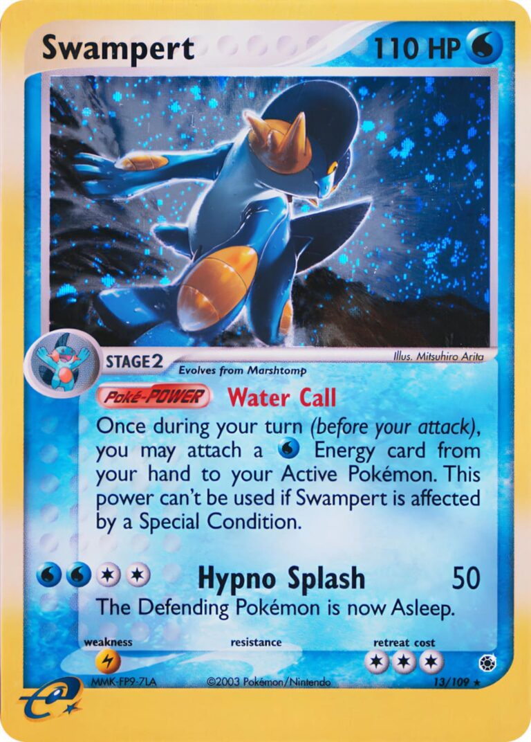 Swampert-Sumpex-13-109-EX-Ruby-Sapphire-Rubin-Saphir-Holo-Pokémon-Karte-Englisch