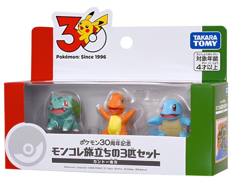 Takara-Tomy-Pokémon-30th-Anniversary-30.-Jubiläum-Merchandise-Moncolle-Region-Starter-Set-Kanto-Japan