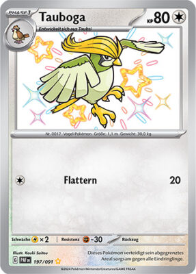 Tauboga_197-091_PAF-DE_Shiny_Schillernd_Paldeas-Schicksale_Pokémon-Karte_Deutsch