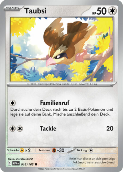 Taubsi_016-165-Pokémon-Karmesin-Purpur-151-MEW-DE-Pokémon-Karte-Karten-Deutsch