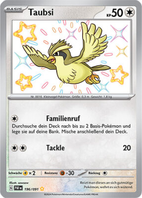 Taubsi_196-091_PAF-DE_Shiny_Schillernd_Paldeas-Schicksale_Pokémon-Karte_Deutsch