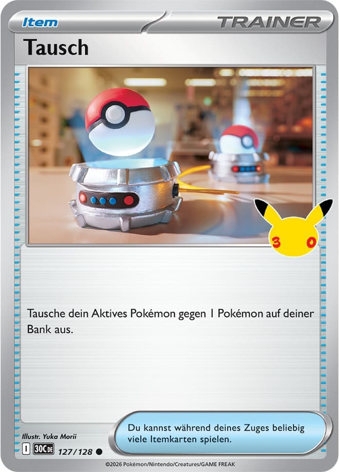 Tausch-127-128-30C-30-Jahre-Jubiläum-30th-Celebration-Pokémon-Karte-Deutsch