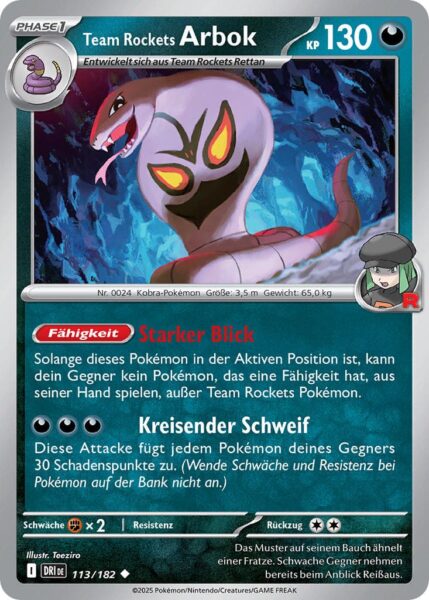 Team-Rockets-Arbok-113-182-Ewige-Rivalen-Pokémon-Karte-Karmesin-Purpur-Deutsch