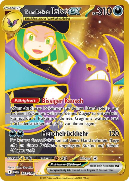 Team-Rockets-Iksbat-ex-242-182-Ewige-Rivalen-Gold-Hyper-Rare-Pokémon-Karte-Karmesin-Purpur-Deutsch