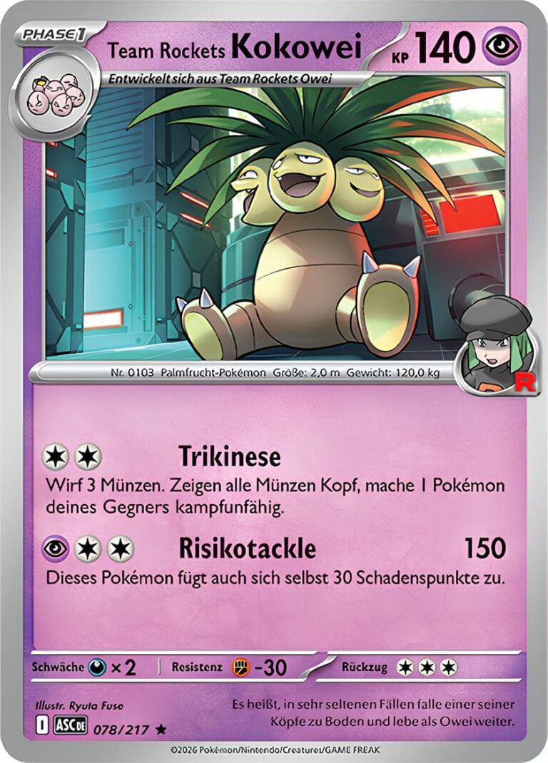 Team-Rockets-Kokowei-078-217-ASC-DE-Erhabene-Helden-Pokémon-Karte-Deutsch