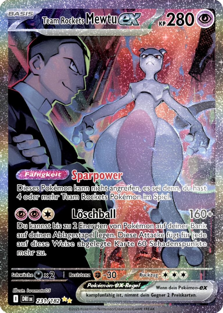 Team-Rockets-Mewtu-ex-231-182-Ewige-Rivalen-Special-Illustration-Rare-Pokémon-Karte-Deutsch