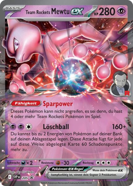 Team-Rockets-Mewtu-ex-SVP-205-Black-Star-Promo-Pokémon-Karte-Deutsch-TCG