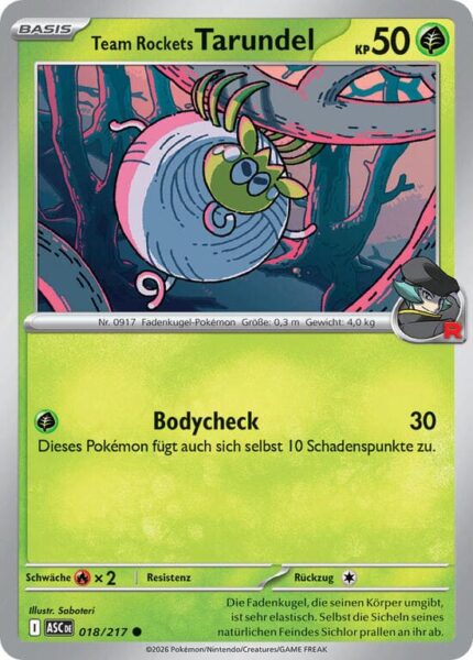 Team-Rockets-Tarundel-018-217-ASC-Erhabene-Helden-Pokémon-Karte-Deutsch