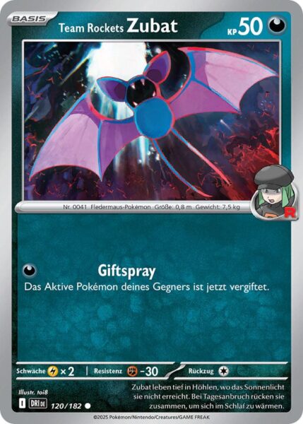 Team-Rockets-Zubat-120-182-Ewige-Rivalen-Pokémon-Karte-Karmesin-Purpur-Deutsch