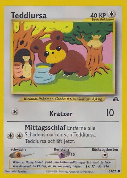 Teddiursa_65-75_Neo-Entdeckung-Discovery_Pokémon-Karte_Deutsch